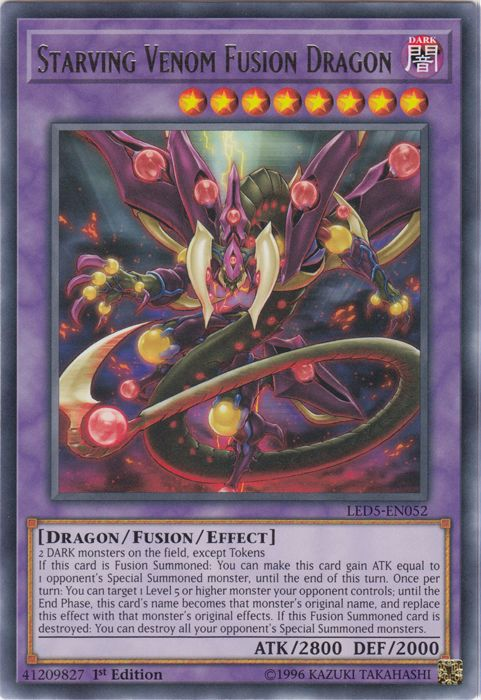 Starving Venom Fusion Dragon [LED5-EN052] Rare | The CG Realm