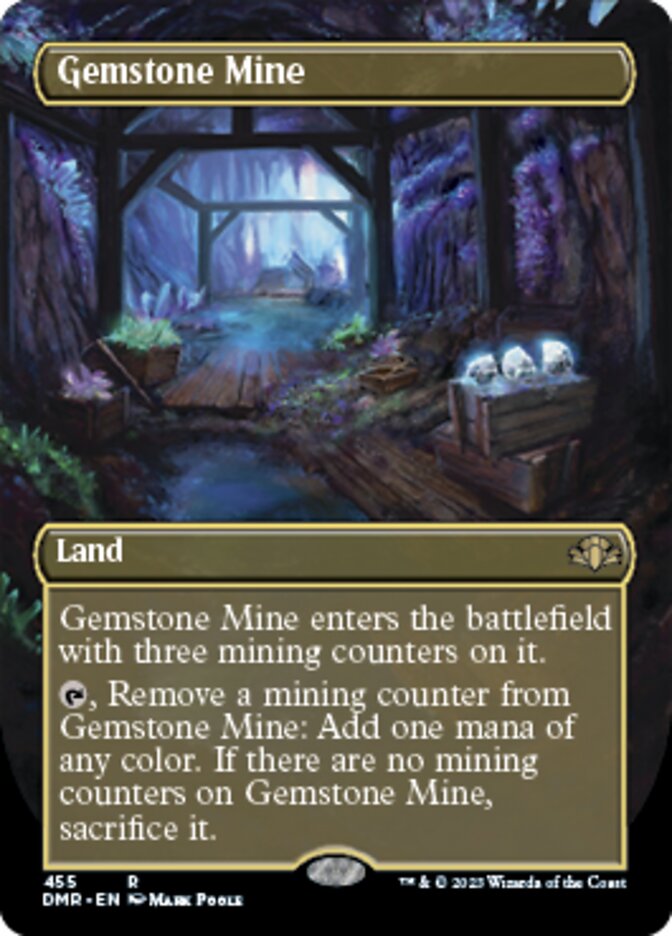 Gemstone Mine (Borderless Alternate Art) [Dominaria Remastered] | The CG Realm