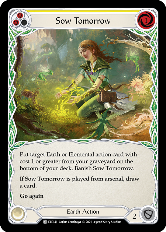 Sow Tomorrow (Yellow) [ELE141] (Tales of Aria)  1st Edition Rainbow Foil | The CG Realm