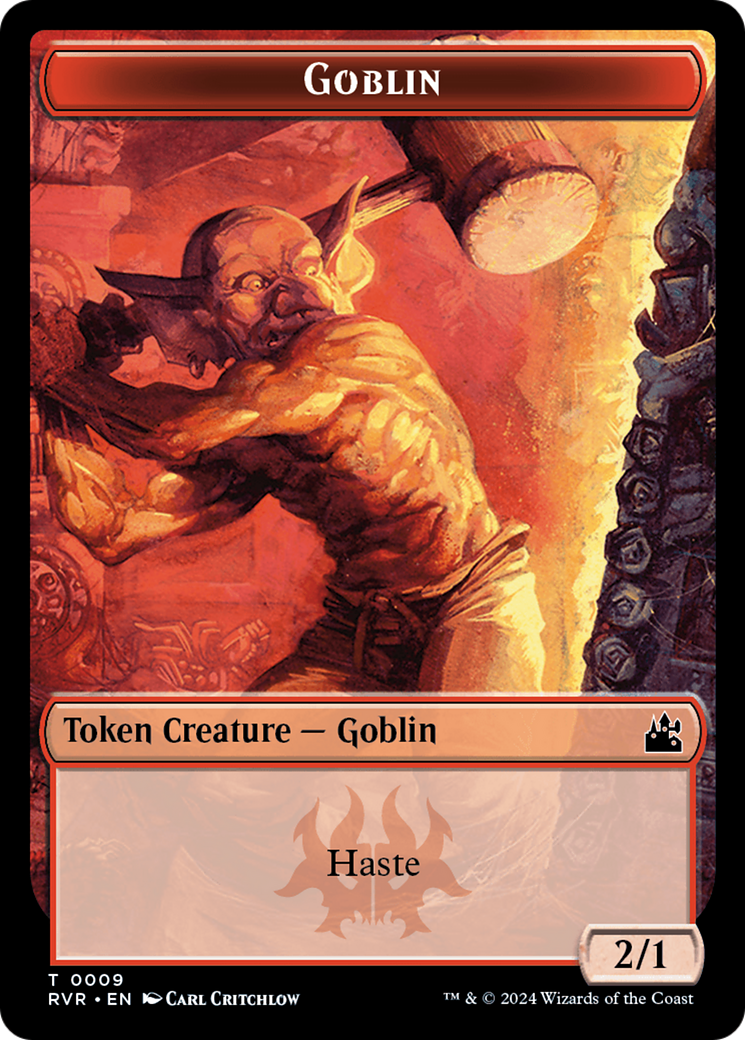 Elf Knight // Goblin (0009) Double-Sided Token [Ravnica Remastered Tokens] | The CG Realm