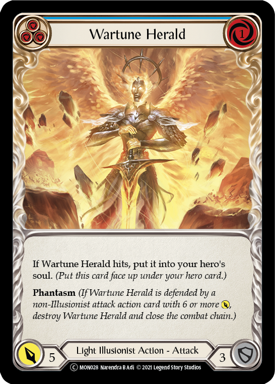 Wartune Herald (Blue) [U-MON028-RF] (Monarch Unlimited)  Unlimited Rainbow Foil | The CG Realm