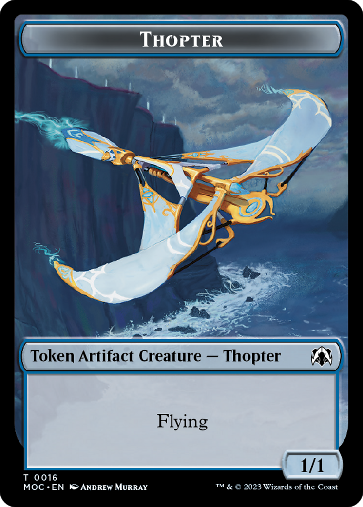 Thopter // Gold Double-Sided Token [March of the Machine Commander Tokens] | The CG Realm