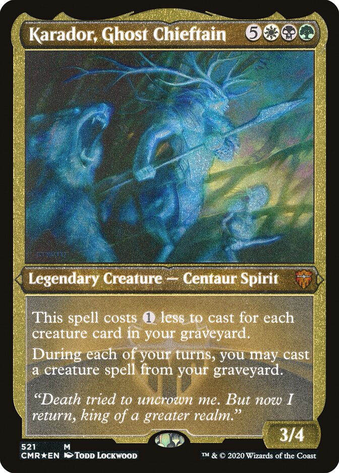 Karador, Ghost Chieftain (Etched) [Commander Legends] | The CG Realm