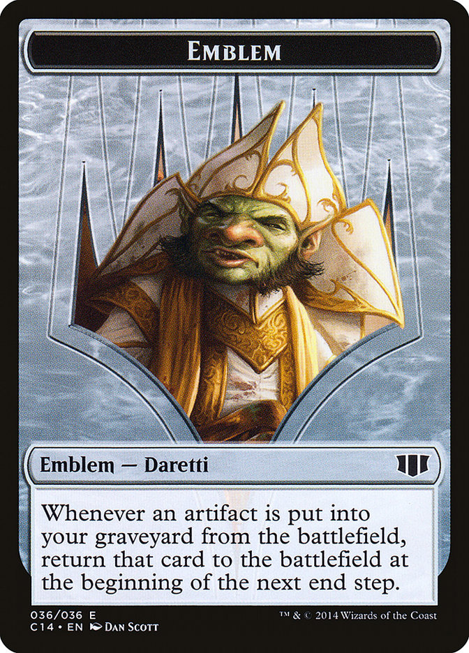 Emblem - Daretti, Scrap Savant // Tuktuk the Returned Token (C14-36 // 31) - Commander 2014 Tokens