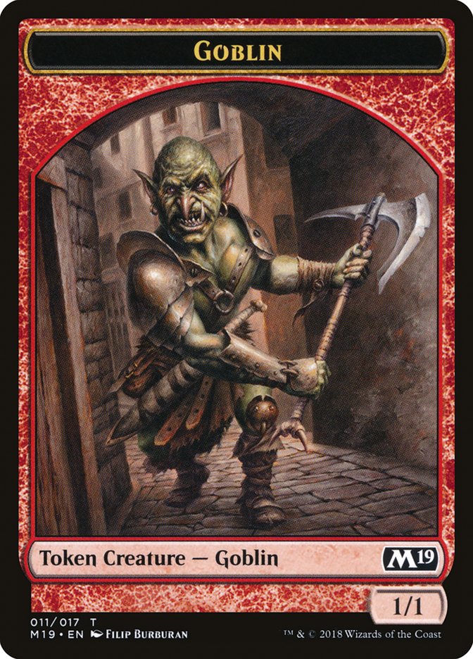 Knight // Goblin Double-Sided Token (Game Night) [Core Set 2019 Tokens] | The CG Realm