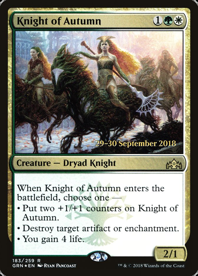 Knight of Autumn [Guilds of Ravnica Prerelease Promos] | The CG Realm