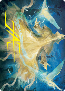 Heron-Blessed Geist Art Card (Gold-Stamped Signature) [Innistrad: Crimson Vow Art Series] | The CG Realm
