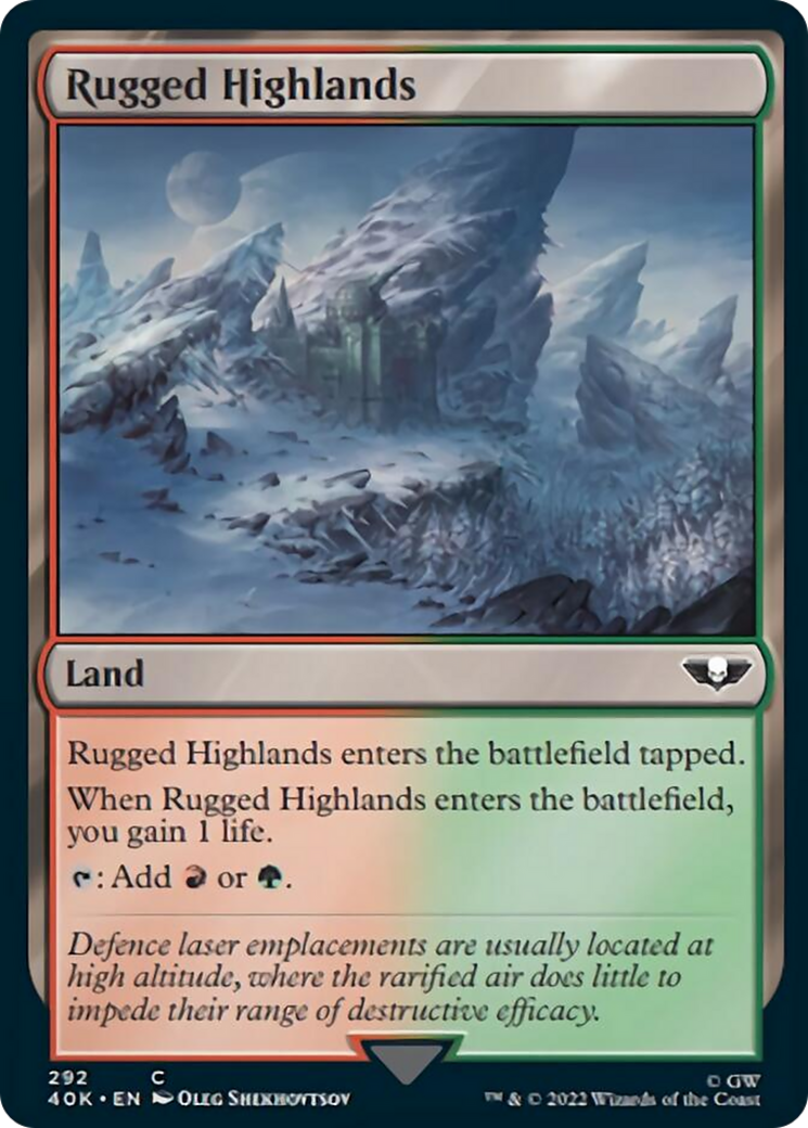 Rugged Highlands (Surge Foil) [Warhammer 40,000] | The CG Realm