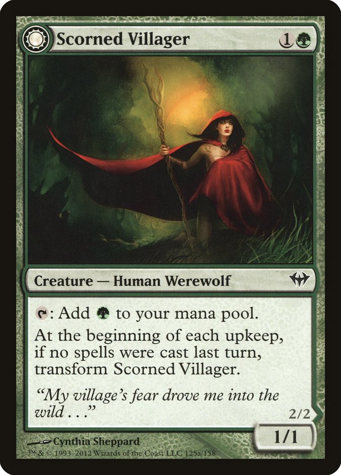 Scorned Villager // Moonscarred Werewolf [Dark Ascension] | The CG Realm