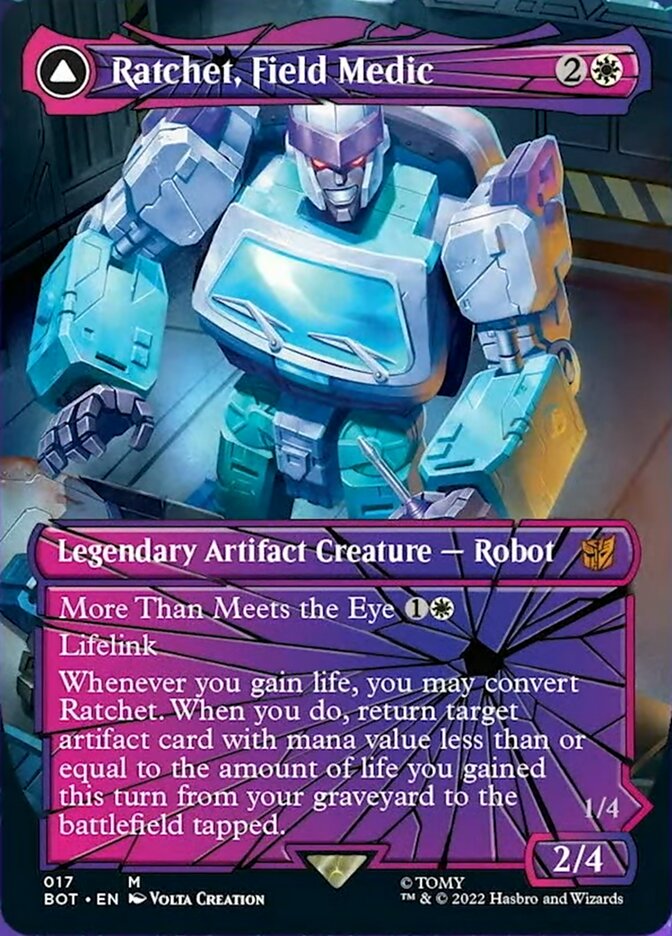 Ratchet, Field Medic (Shattered Glass) (BOT-017) - Transformers: (convertdfc, shatteredglass) (Borderless)
