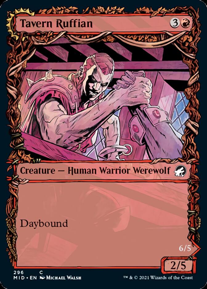 Tavern Ruffian (Showcase) (MID-296) - Innistrad: Midnight Hunt: (Showcase, Double Faced Transform)