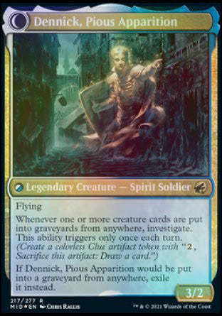 Dennick, Pious Apprentice (PRE-217S) - Innistrad: Midnight Hunt Promos: (Double Faced Transform) Foil