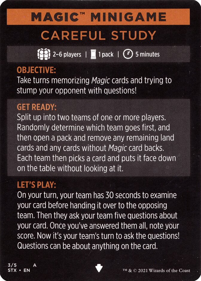 Careful Study (Magic Minigame) [Strixhaven: School of Mages Minigame] | The CG Realm
