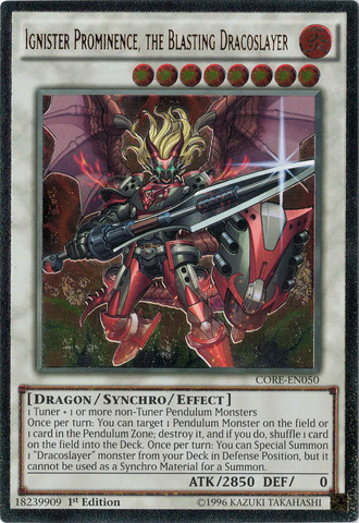 Ignister Prominence, the Blasting Dracoslayer [CORE-EN050] Ultimate Rare | The CG Realm