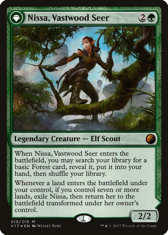 Nissa, Vastwood Seer (V17-015) - From the Vault: Transform: (originpwdfc) Foil