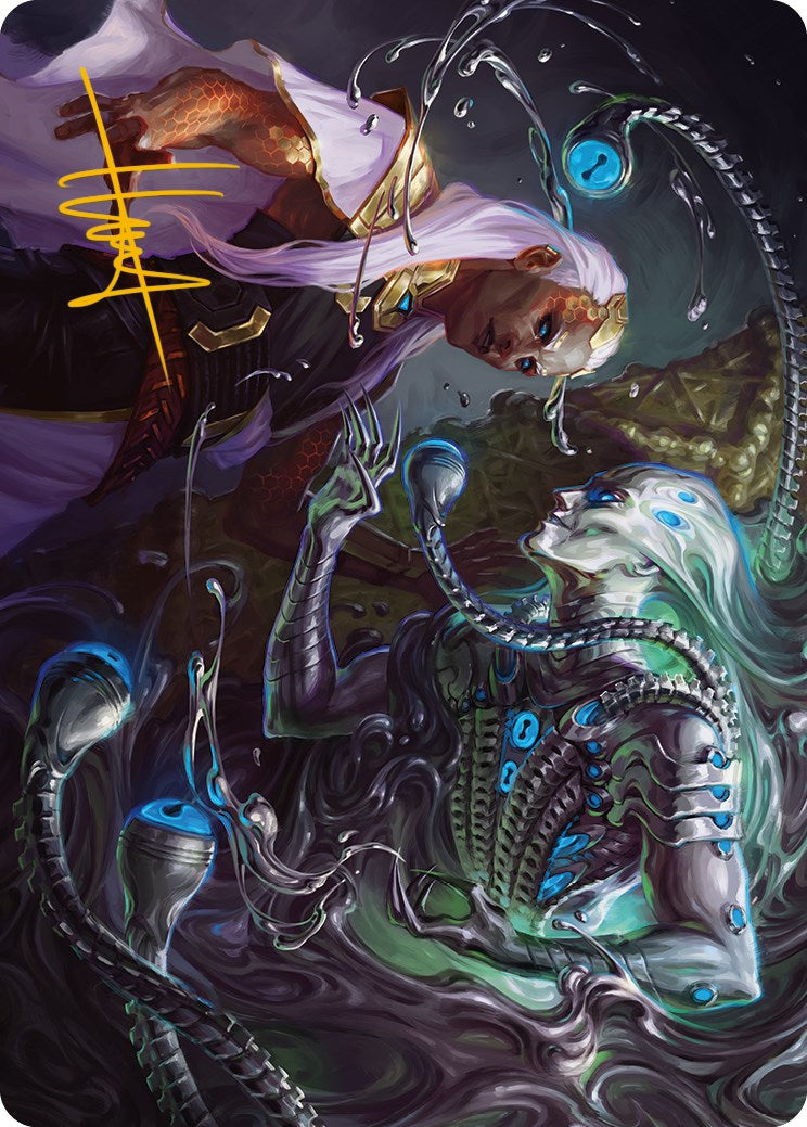 Mirage Mockery Art Card (Gold-Stamped Signature) [Phyrexia: All Will Be One Art Series] | The CG Realm