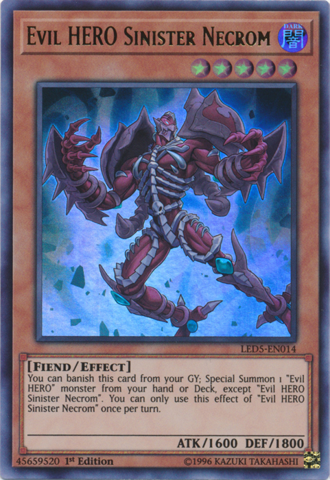 Evil Hero Sinister Necrom [LED5-EN014] Ultra Rare | The CG Realm
