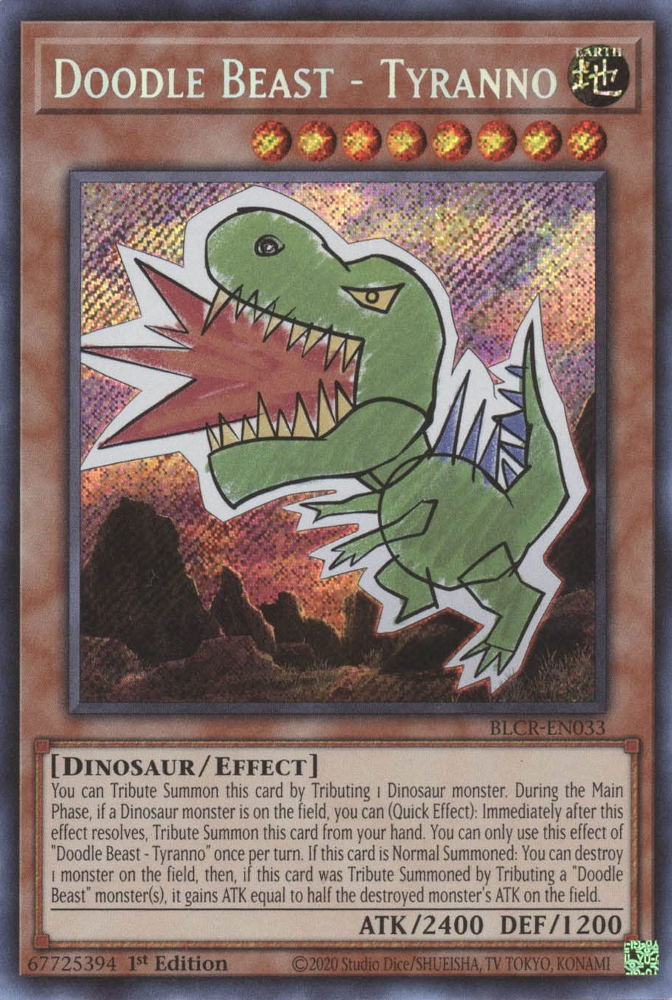 Doodle Beast - Tyranno [BLCR-EN033] Secret Rare | The CG Realm