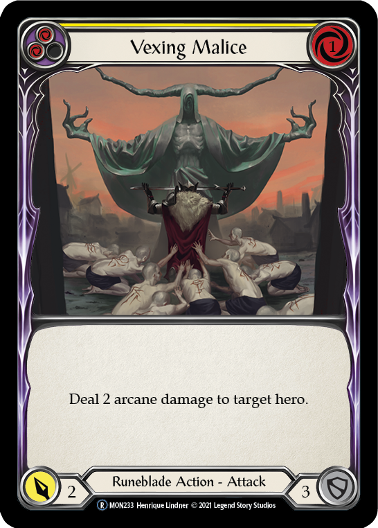 Vexing Malice (Yellow) [U-MON233] (Monarch Unlimited)  Unlimited Normal | The CG Realm