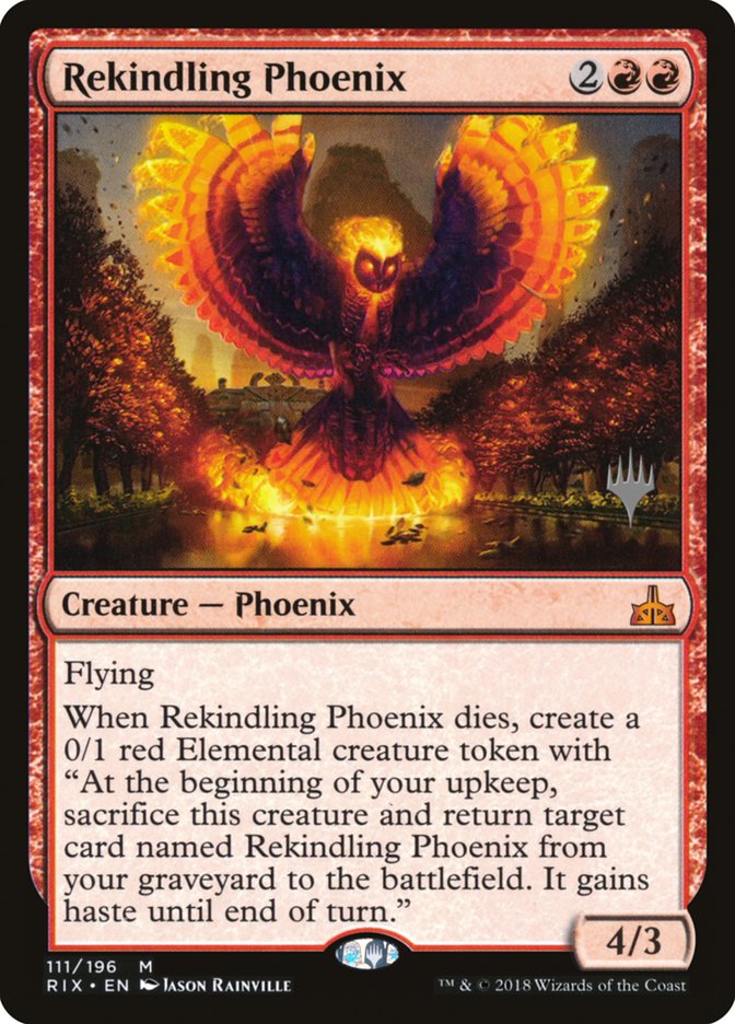 Rekindling Phoenix (Promo Pack) [Rivals of Ixalan Promos] | The CG Realm