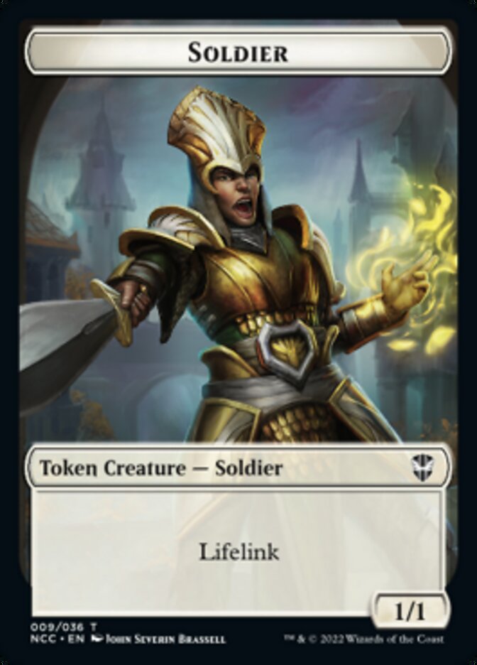 Soldier (09) // Cat Beast Double-Sided Token [Streets of New Capenna Commander Tokens] | The CG Realm