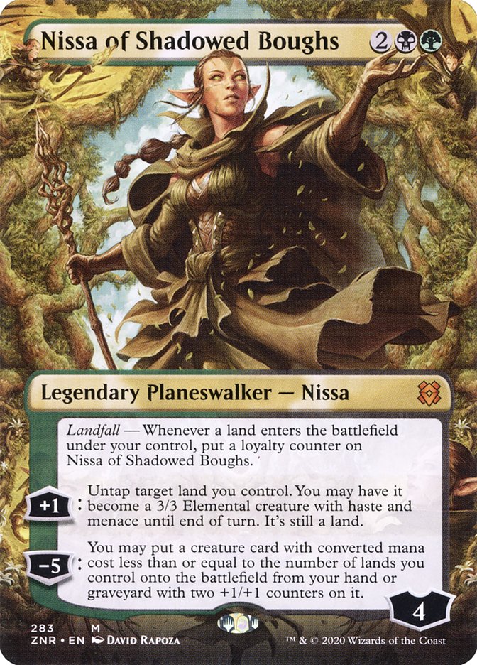 Nissa of Shadowed Boughs (Borderless) [Zendikar Rising] | The CG Realm