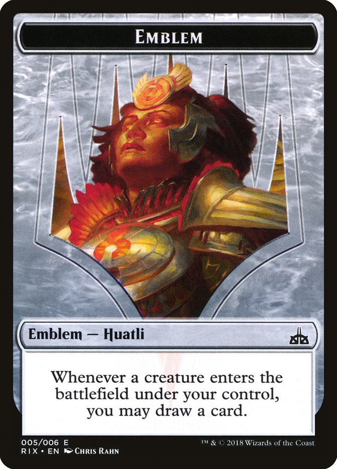 Huatli, Radiant Champion Emblem [Rivals of Ixalan Tokens] | The CG Realm