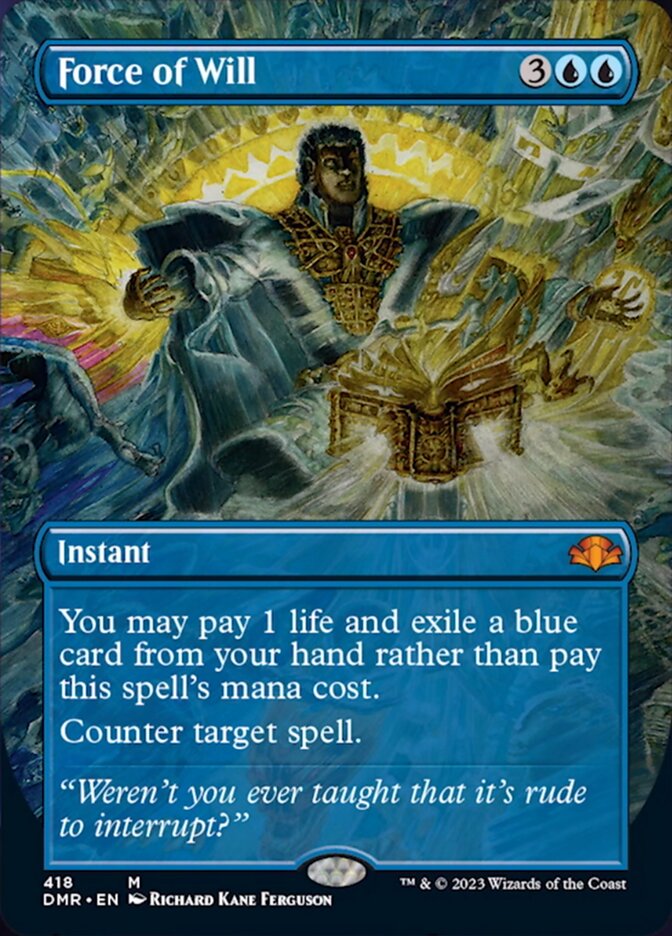 Force of Will (Borderless Alternate Art) [Dominaria Remastered] | The CG Realm