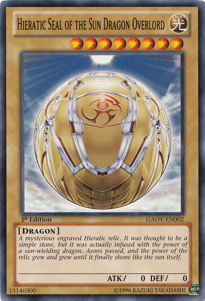 Hieratic Seal of the Sun Dragon Overlord [GAOV-EN002] Common | The CG Realm