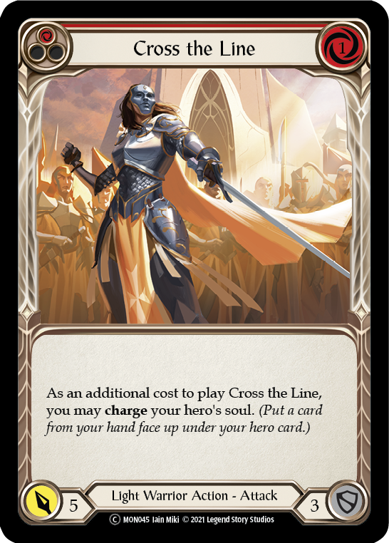 Cross the Line (Red) [U-MON045-RF] (Monarch Unlimited)  Unlimited Rainbow Foil | The CG Realm