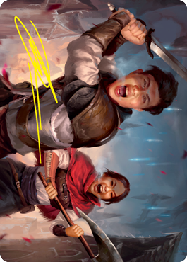 Daybreak Combatants Art Card (Gold-Stamped Signature) [Innistrad: Crimson Vow Art Series] | The CG Realm
