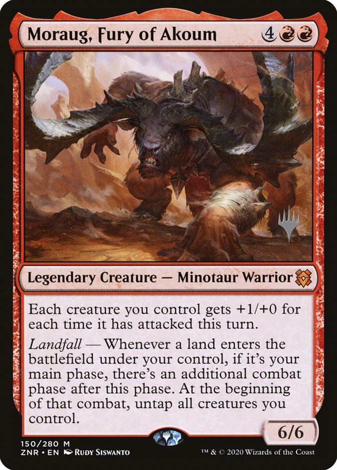 Moraug, Fury of Akoum (Promo Pack) [Zendikar Rising Promos] | The CG Realm