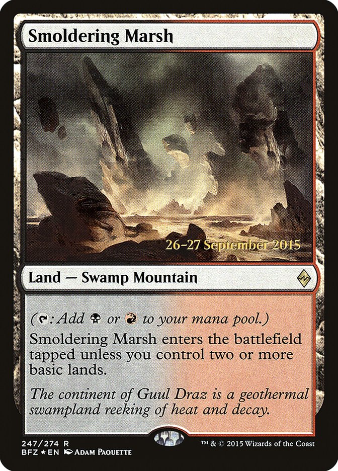 Smoldering Marsh [Battle for Zendikar Prerelease Promos] | The CG Realm