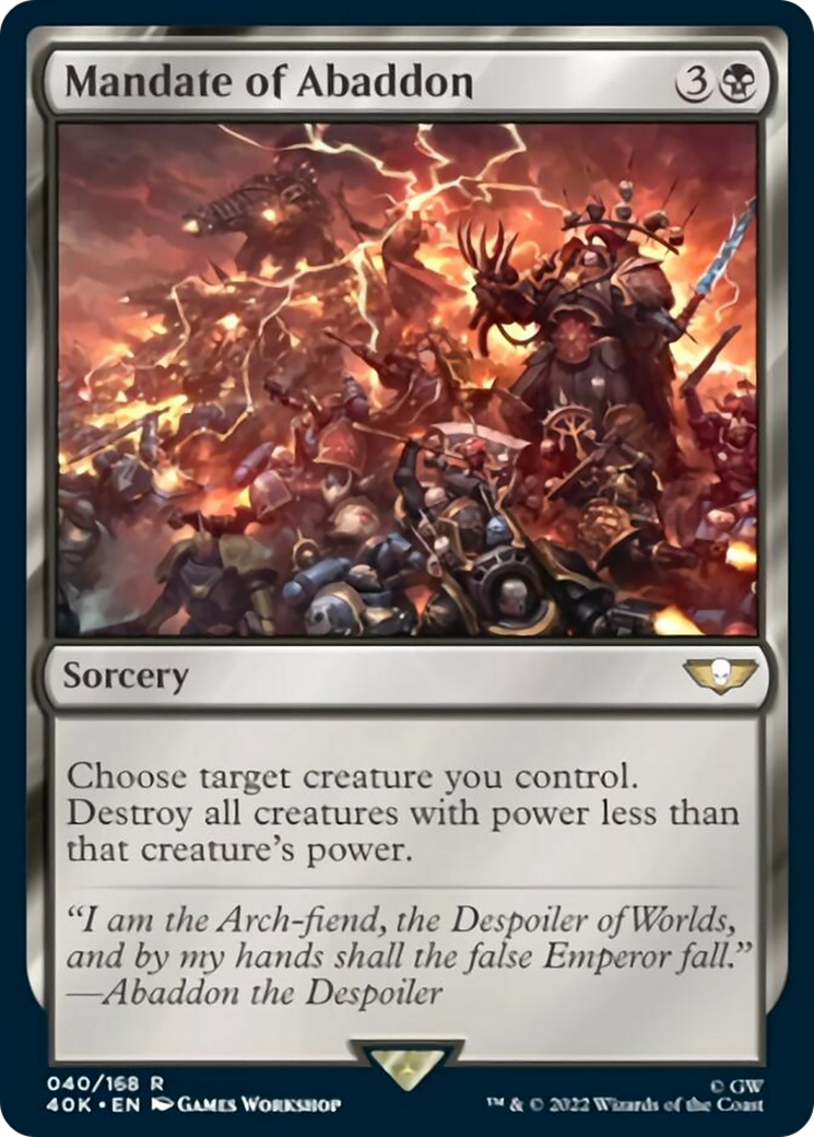 Mandate of Abaddon (Surge Foil) [Warhammer 40,000] | The CG Realm