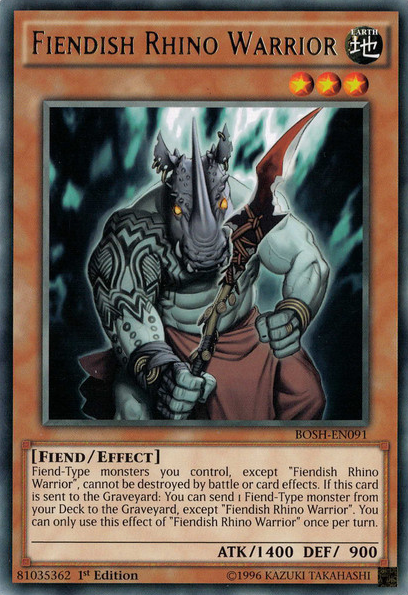 Fiendish Rhino Warrior [BOSH-EN091] Rare | The CG Realm