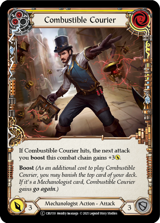 Combustible Courier (Yellow) [U-CRU110] (Crucible of War Unlimited)  Unlimited Normal | The CG Realm