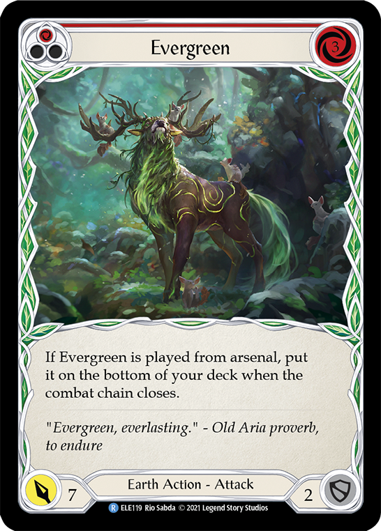 Evergreen (Red) [ELE119] (Tales of Aria)  1st Edition Rainbow Foil | The CG Realm