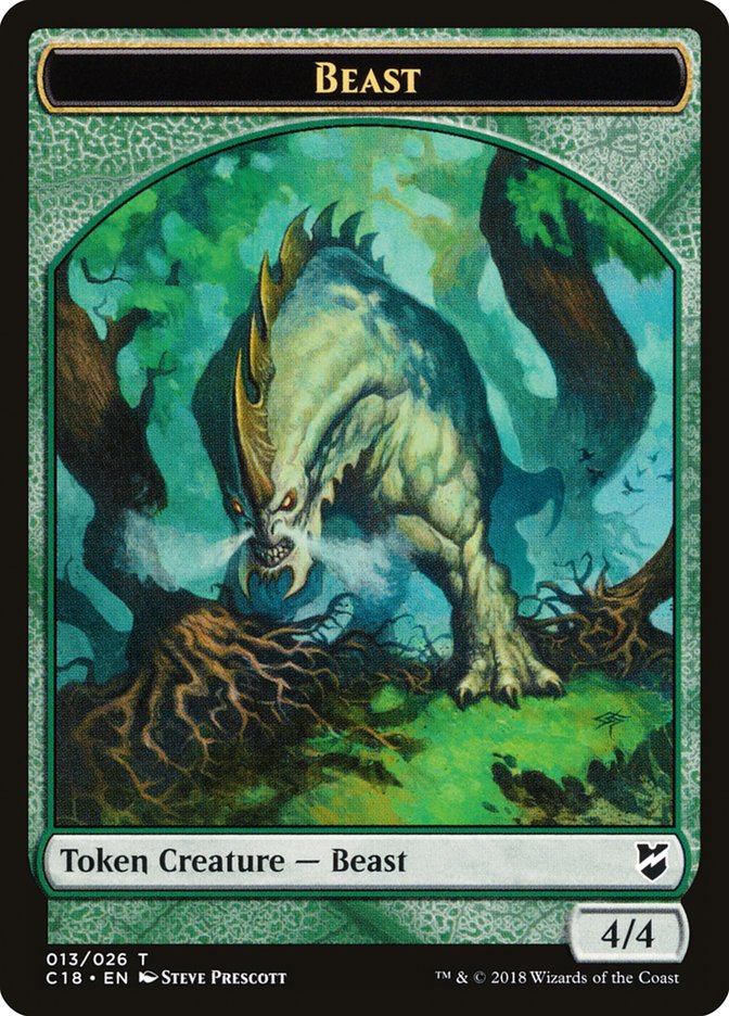Cat Warrior // Beast (013) Double-Sided Token [Commander 2018 Tokens] | The CG Realm