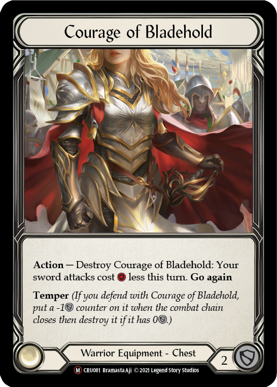 Courage of Bladehold [U-CRU081] (Crucible of War Unlimited)  Unlimited Rainbow Foil | The CG Realm