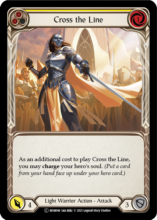 Cross the Line (Yellow) [U-MON046-RF] (Monarch Unlimited)  Unlimited Rainbow Foil | The CG Realm