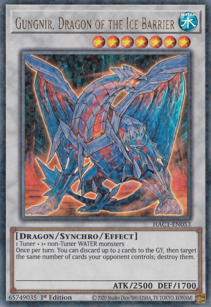 Gungnir, Dragon of the Ice Barrier (Duel Terminal) [HAC1-EN053] Parallel Rare | The CG Realm