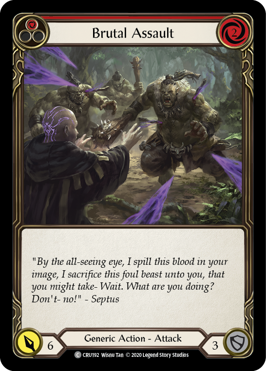 Brutal Assault (Red) [CRU192] (Crucible of War)  1st Edition Rainbow Foil | The CG Realm