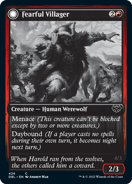 Fearful Villager // Fearsome Werewolf [Innistrad: Double Feature] | The CG Realm