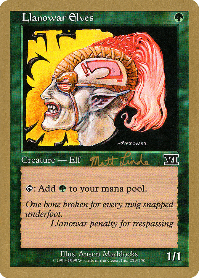 Llanowar Elves (Matt Linde) [World Championship Decks 1999] | The CG Realm