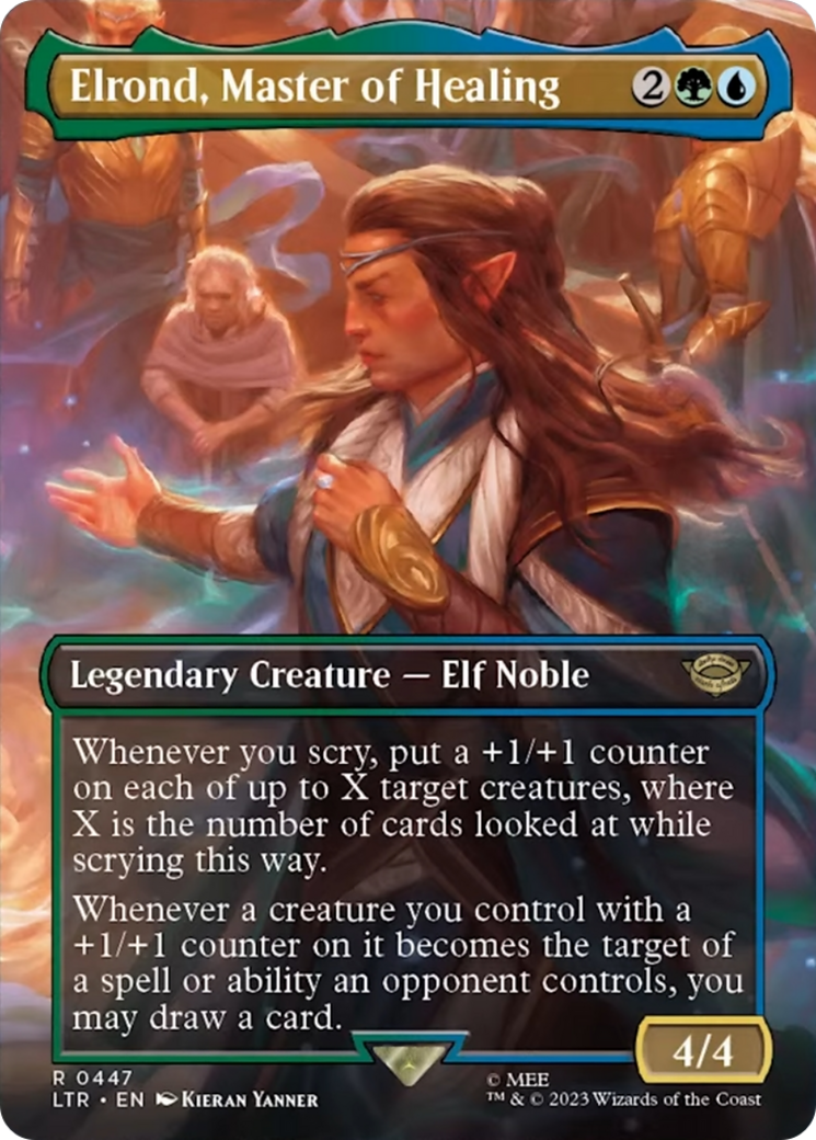 Elrond, Master of Healing (Borderless Alternate Art) [The Lord of the Rings: Tales of Middle-Earth] | The CG Realm