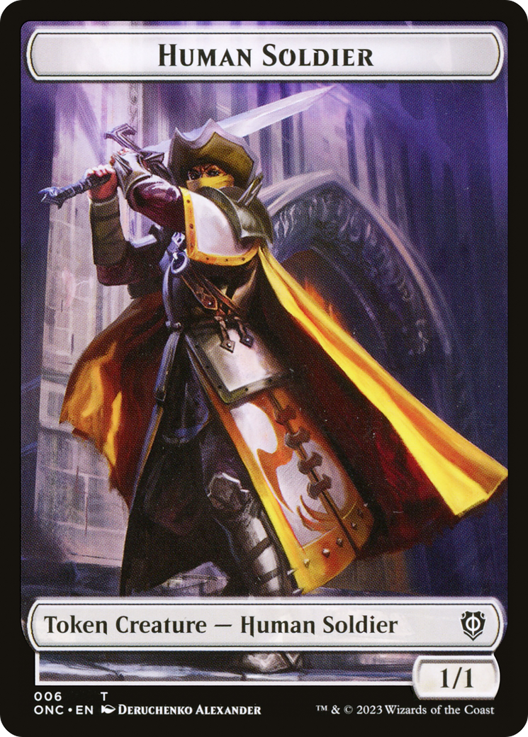 Human Soldier // Elephant Double-sided Token (ONC-) - Commander: Phyrexia: All Will Be One