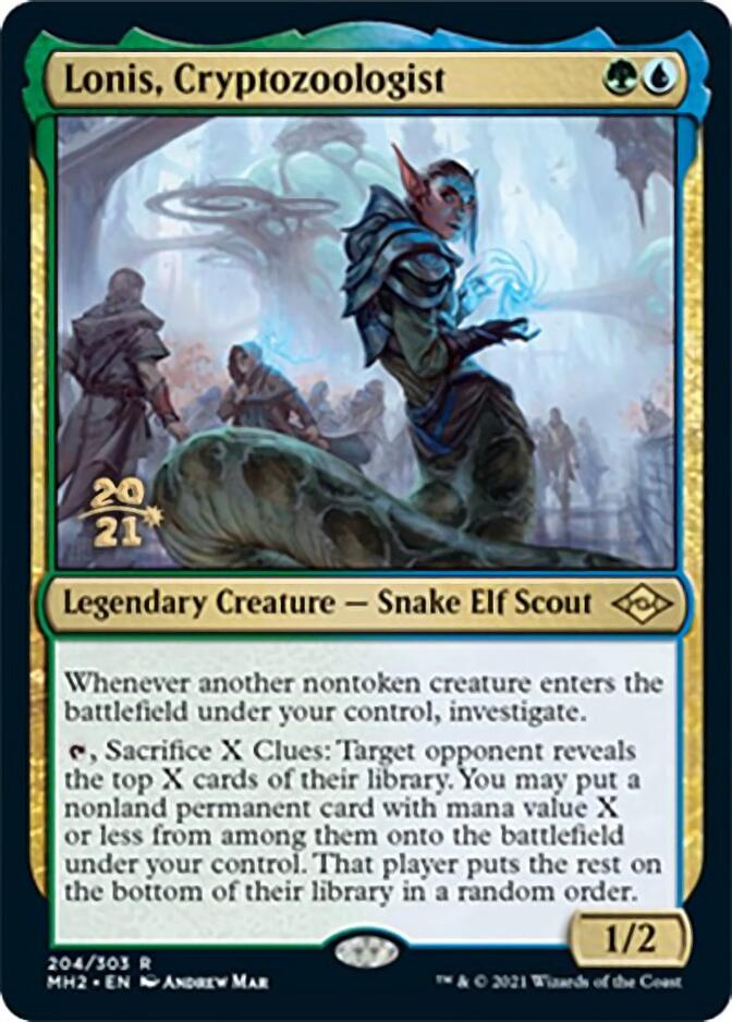 Lonis, Cryptozoologist [Modern Horizons 2 Prerelease Promos] | The CG Realm
