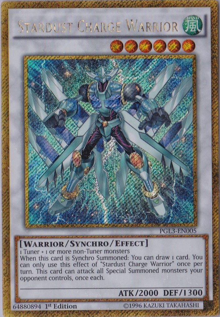 Stardust Charge Warrior [PGL3-EN005] Gold Secret Rare | The CG Realm