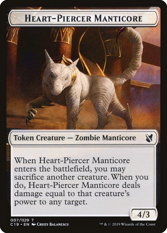 Heart-Piercer Manticore Token [Commander 2019 Tokens] | The CG Realm