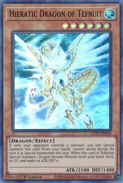 Hieratic Dragon of Tefnuit [GFTP-EN050] Ultra Rare | The CG Realm